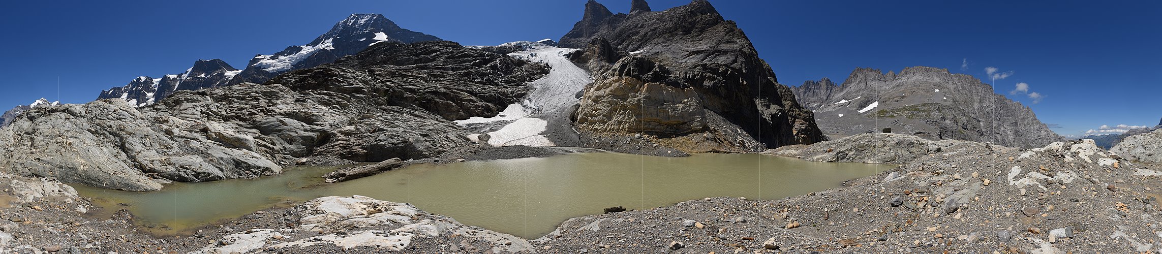 P016638: 360° Panoramafoto Wetterlückengletscher mit Gletschersee (Stand 8.2015)