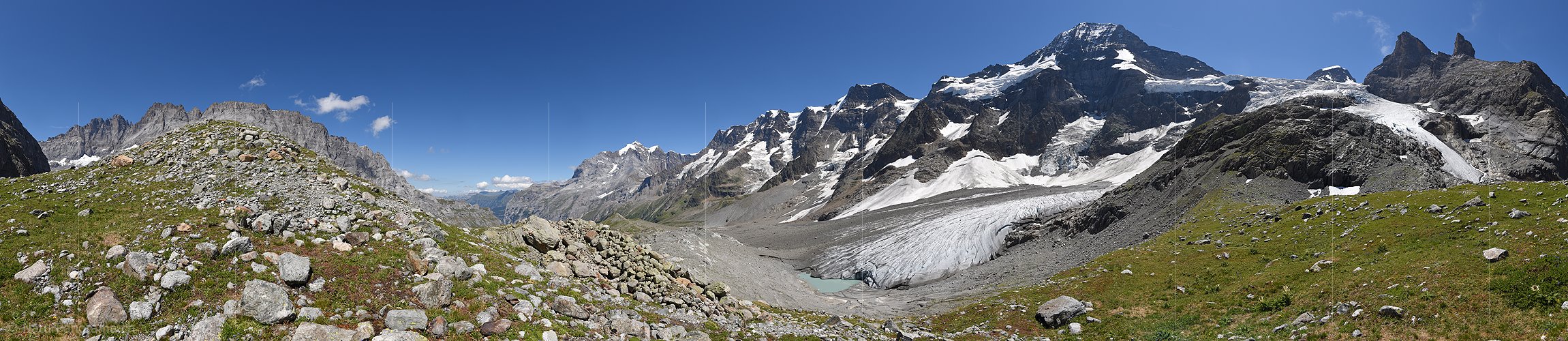 P016641: 360° Panoramafoto Breithorngletscher und Wetterlückengletscher