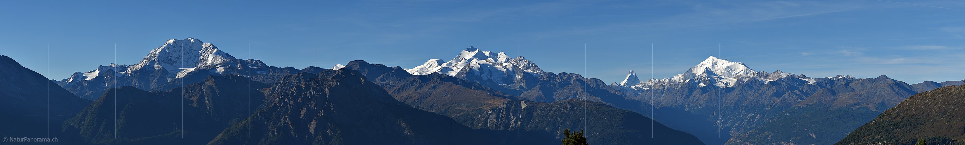 P016870a: Panoramafoto Walliser Alpen vom Riederhorn (Aletsch)