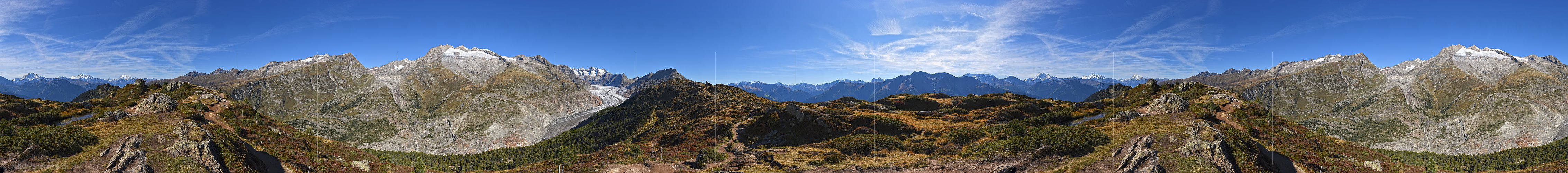 P016887a: Panoramafoto Aletschregion oberhalb Riederalp