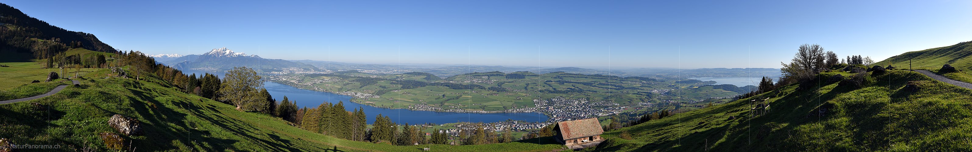 P017621: Panoramafoto Küssnachtersee, Rooterberg und Schweizer Mittelland von der Seebodenalp