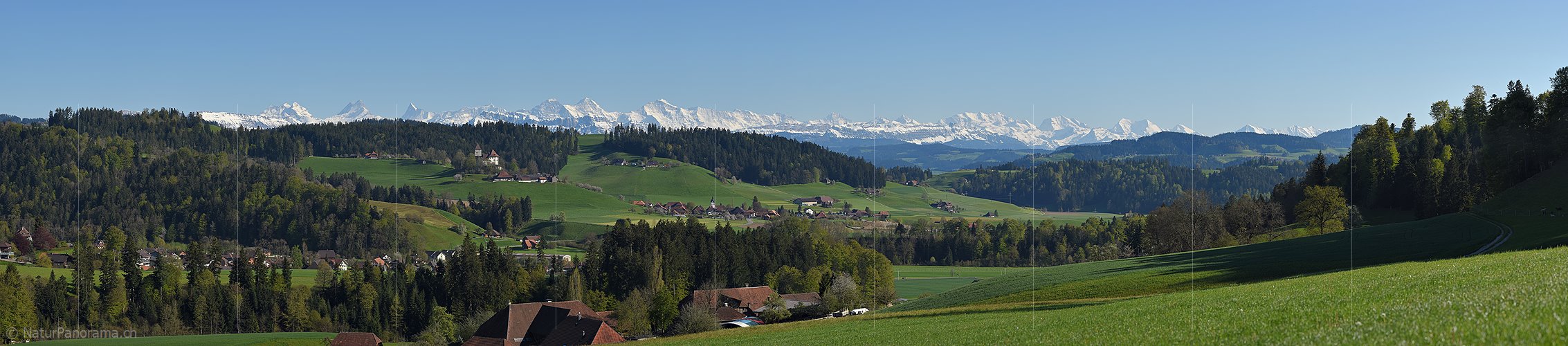 P017661c: Alpenpanorama mit Schloss vom Emmental