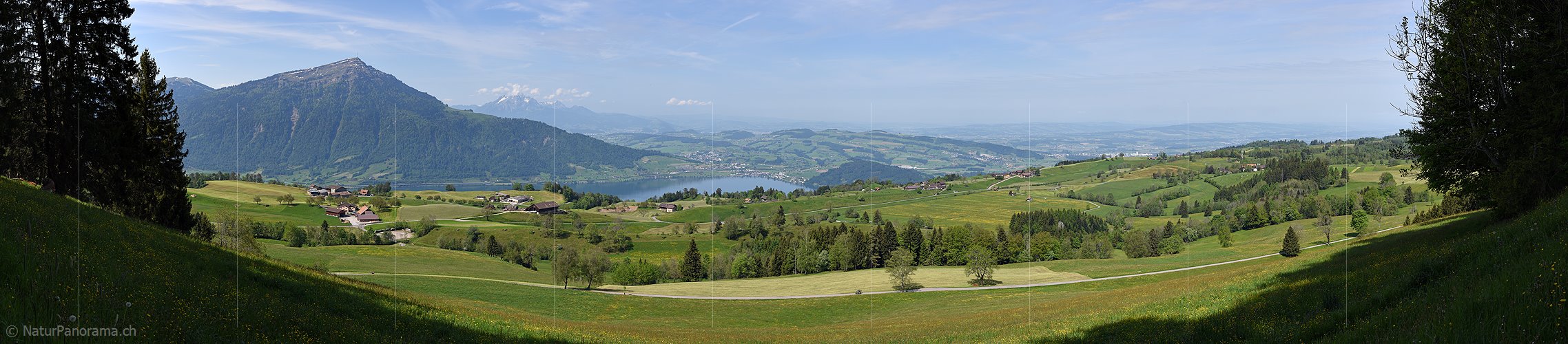 P017848: Panoramafoto Rigi, Pilatus und Zuggersee vom Walchwilerberg
