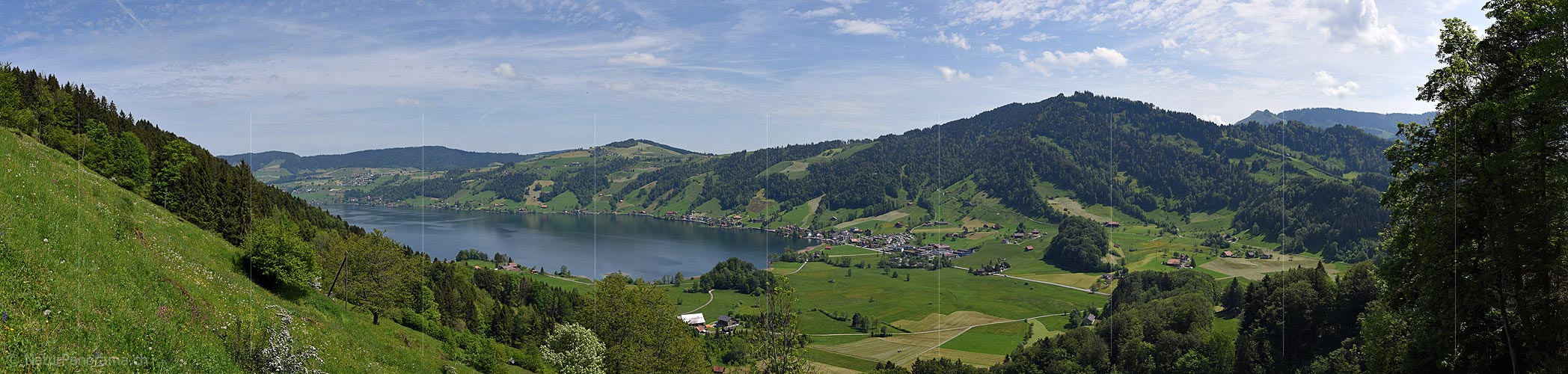 P017855: Panorama photo Lake Ägeri (Ägeri) see and Morgartenberg