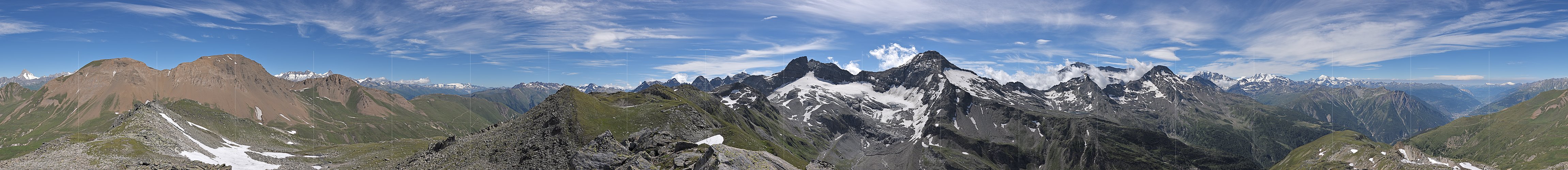 P018288: 360° Gipfelpanorama Seewjihorn (Saflischtal/Simplon)