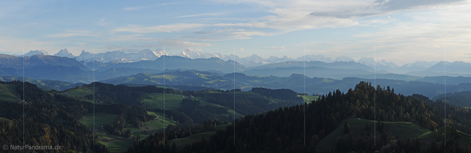 P018312a: Panoramabild Emmentaler Hügel und Berner Alpen