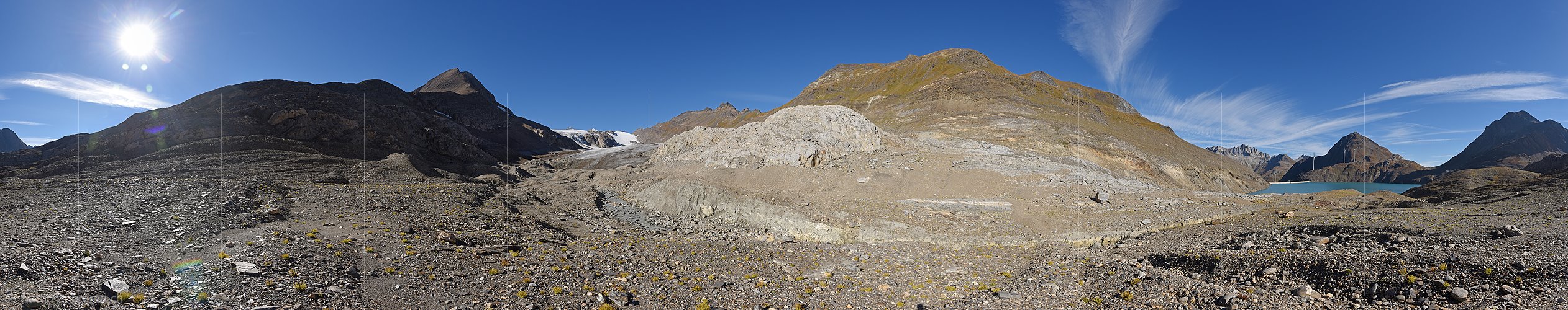 P018716: 360° Panorama Griesgletscher (Vorfeld und Gletscherzunge, Stand 9.2016)