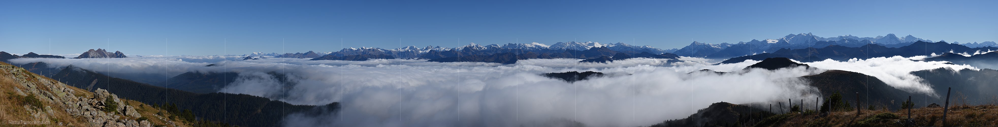 P018874: Panoramafoto Nebelmeer über dem Kanton Obwalden
