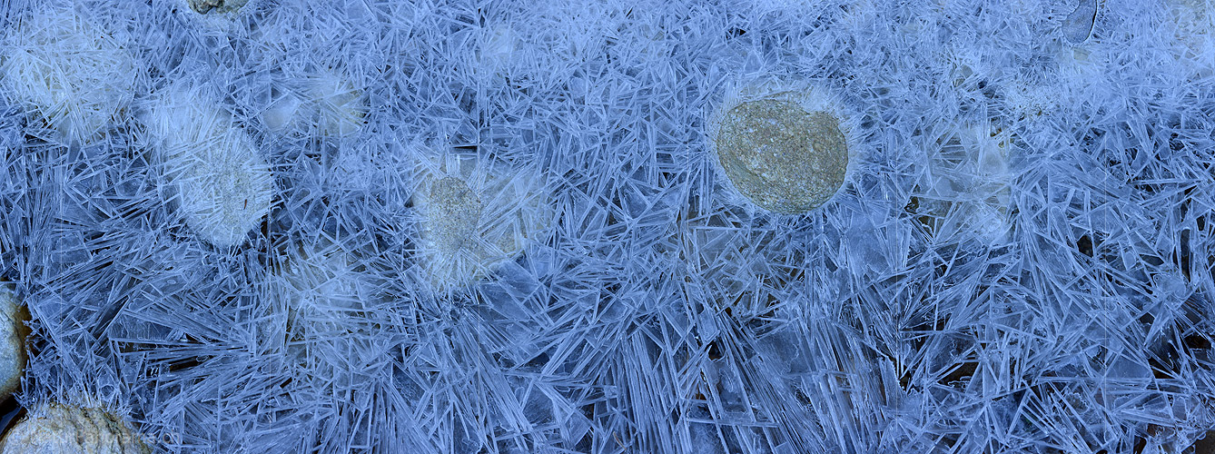 P019151: Panorama photo Ice crystals in the brook bed