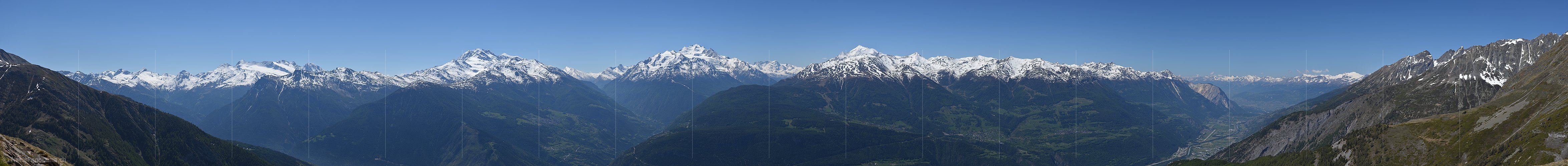 P019815a: Grosses Panoramafoto der Walliser Alpen vom Wiwannigebiet