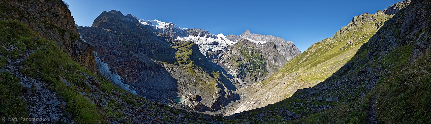 P020441: Panoramafoto Unders Ischmeer vom Einstieg zum Rots Gufer (Stand 8.2017)