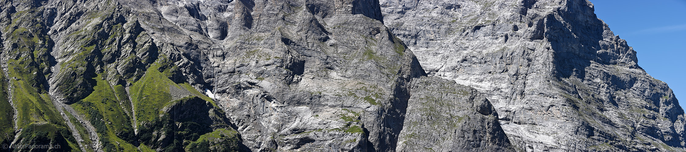 P020461: Panoramam photo Light and shadow in the rock faces at the ostegg (Eiger)
