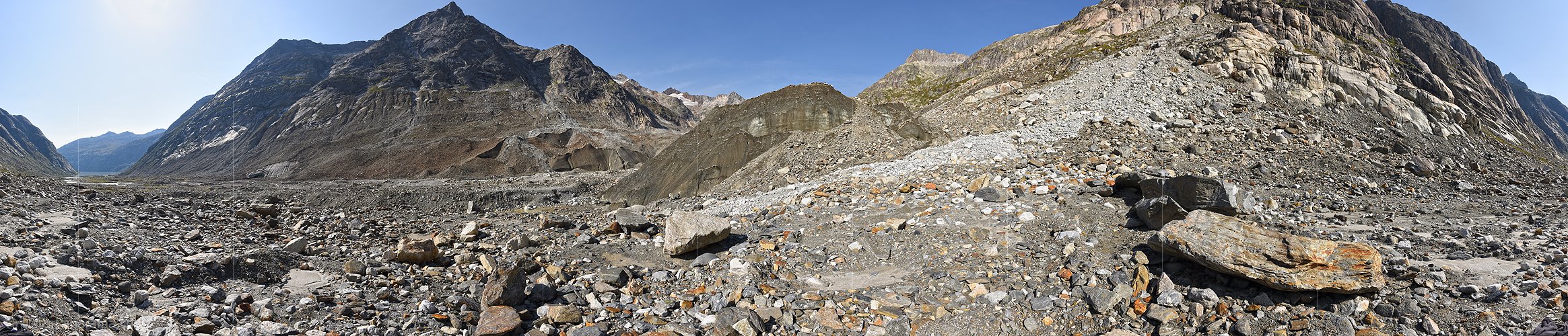 P020472: 360° Panoramafoto Eisblock vor dem Unteraargletscher (Stand 8.2017)