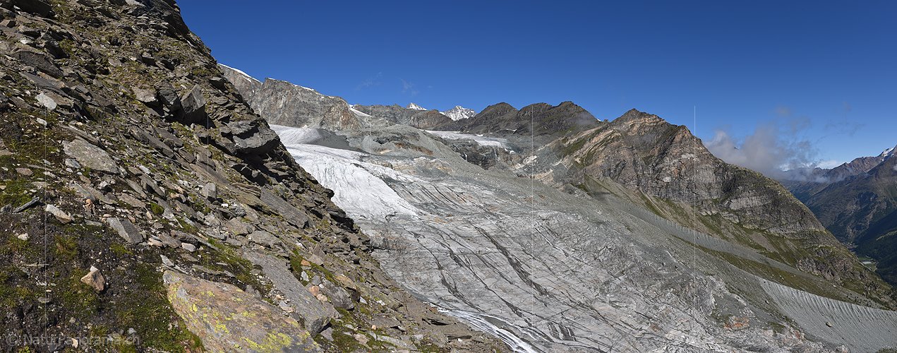 P025334: Panoramafoto Zunge des Allalingletschers (Stand 8.2021)
