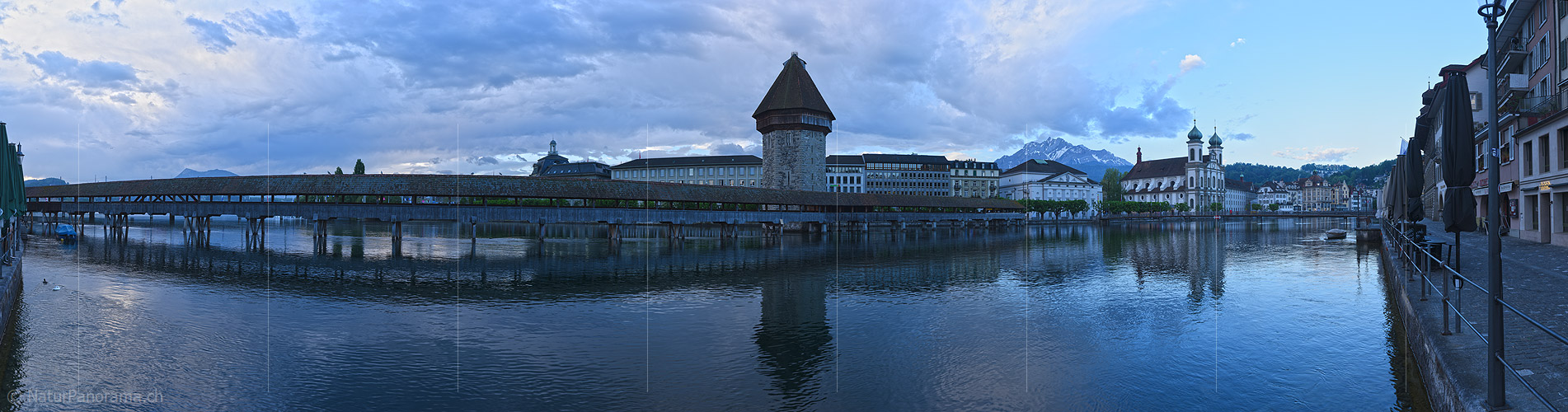 P021216: Panorama Kapellbrücke und Wasserturm Luzern