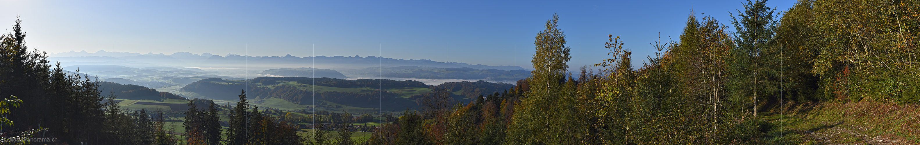 P023884: Panoramafoto Dentenberg und Stockhornkette vom Bantiger