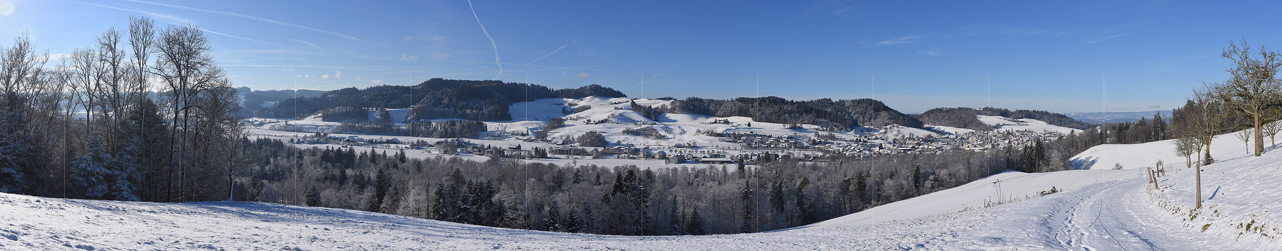 P022768a: Panoramafoto Emmentaler Winterlandschaft bei Oberburg