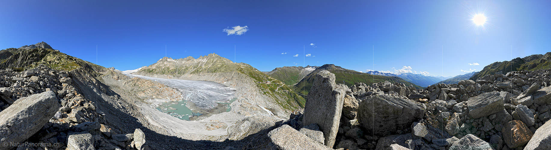 P005523a: Panoramafoto Rhonegletscher von der Westmoräne