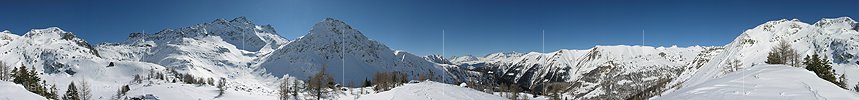 Panorama Winterlandschaft beim Mässersee, Binntal