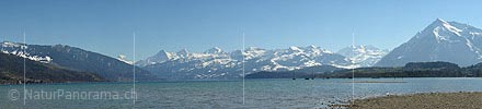 Panoramia Lake Thun with the Bernese Alps and Niesen