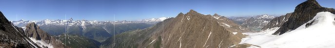 Panoramabild Blinnenhorn vom Strahlgrätpass, Binntal