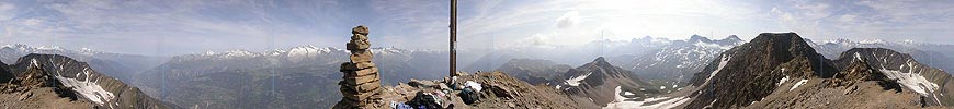 Gipfelpanorama Bättlihorn, Binntal
