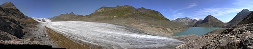 Panorama Corno Gries mit Griesgletscher und Griessee (Stand 8.2003)