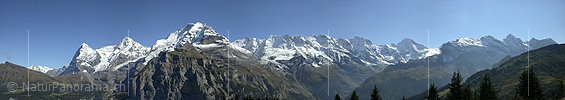 Panorama Eiger, Mönch und Jungfrau von Mürren