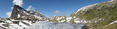 Panorama Eisbedeckter Geisspfadsee, Binntal