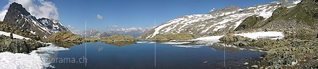 Panoramabild Bergsee auf dem Grampielpass, Binntal