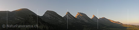 Panoramic image Churfirsten in the morning light