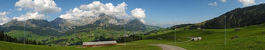 Panoramaic image Säntis and Alpstein from Toggenburg