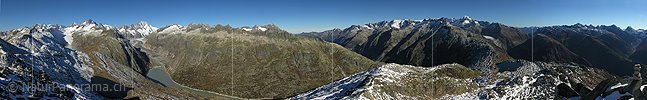 Panoramaaufnahme Grimselgebiet vom Sidelhorn