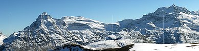 Panorama Helsenhorn und Hillenhorn vom Breithorn, Binntal