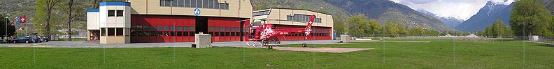 Panoramic photo helibase Air Zermatt, Raron