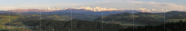 Panoramabild Emmental und Berner Alpen
