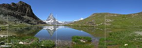 Panoramabild Matterhorn und Riffelsee, Zermatt