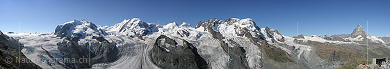 Panoramafoto Monte Rosa und Matterhorn vom Gornergrat