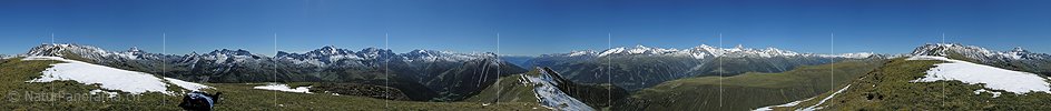 360° Gipfelpanorama Grosses Fülhorn (Binntal)