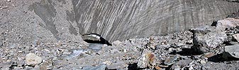 Panoramabild Gletschertor am Langgletscher im Lötschental