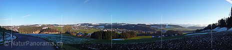 Panoramafoto Emmental: Sumiswald, Schloss Trachselwald und Berner Alpen