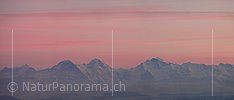 Panoramabild Abendrot über Eiger, Mönch und Jungfrau
