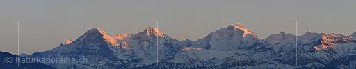 Panorama Evening over the Eiger, Mönch and Jungfrau