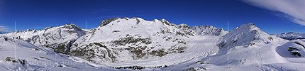 Panoramabild Grosser Aletschgletscher im Winter