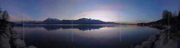 Panorama Abendstimmung am Thunersee