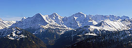 Panorama Eiger, Mönch und Jungfrau vom Niederhorn
