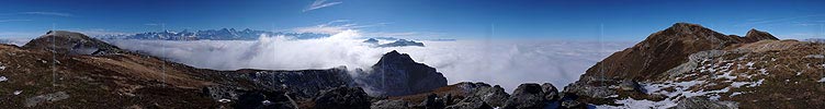 Panoramabild Nebelmeer Berner Voralpen
