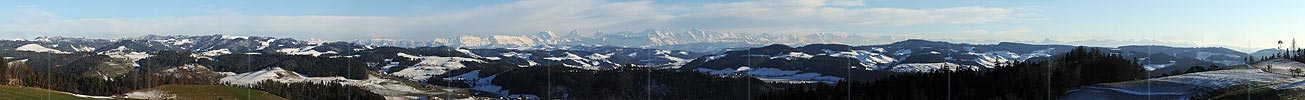 High-resolution panoramic image Emmental and the Bernese Alps