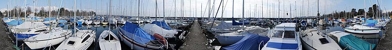Panoramic marina on Lake Geneva