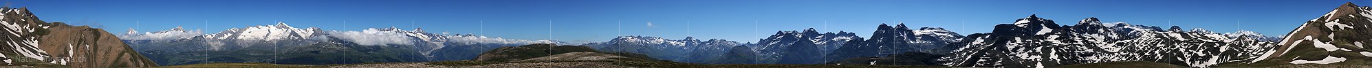 Panoramabild Berner Alpen und östliche Walliser Alpen